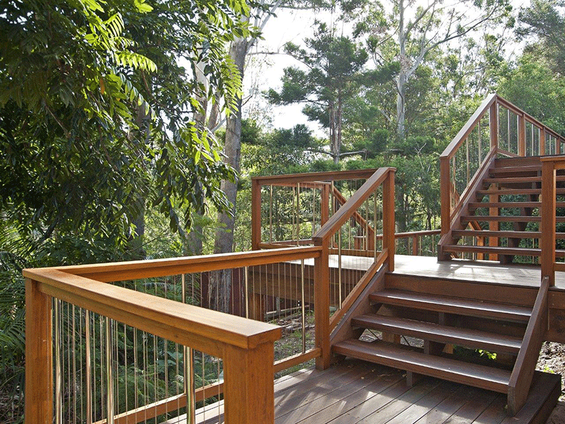 Sentrel Balustrade and Pool Fencing. Timber: Spotted Gum
